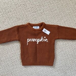 NWT - 12-18M - Old Navy Pumpkin Knit Sweater - Rust